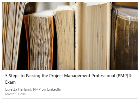 Linked In article - passing PMP exam